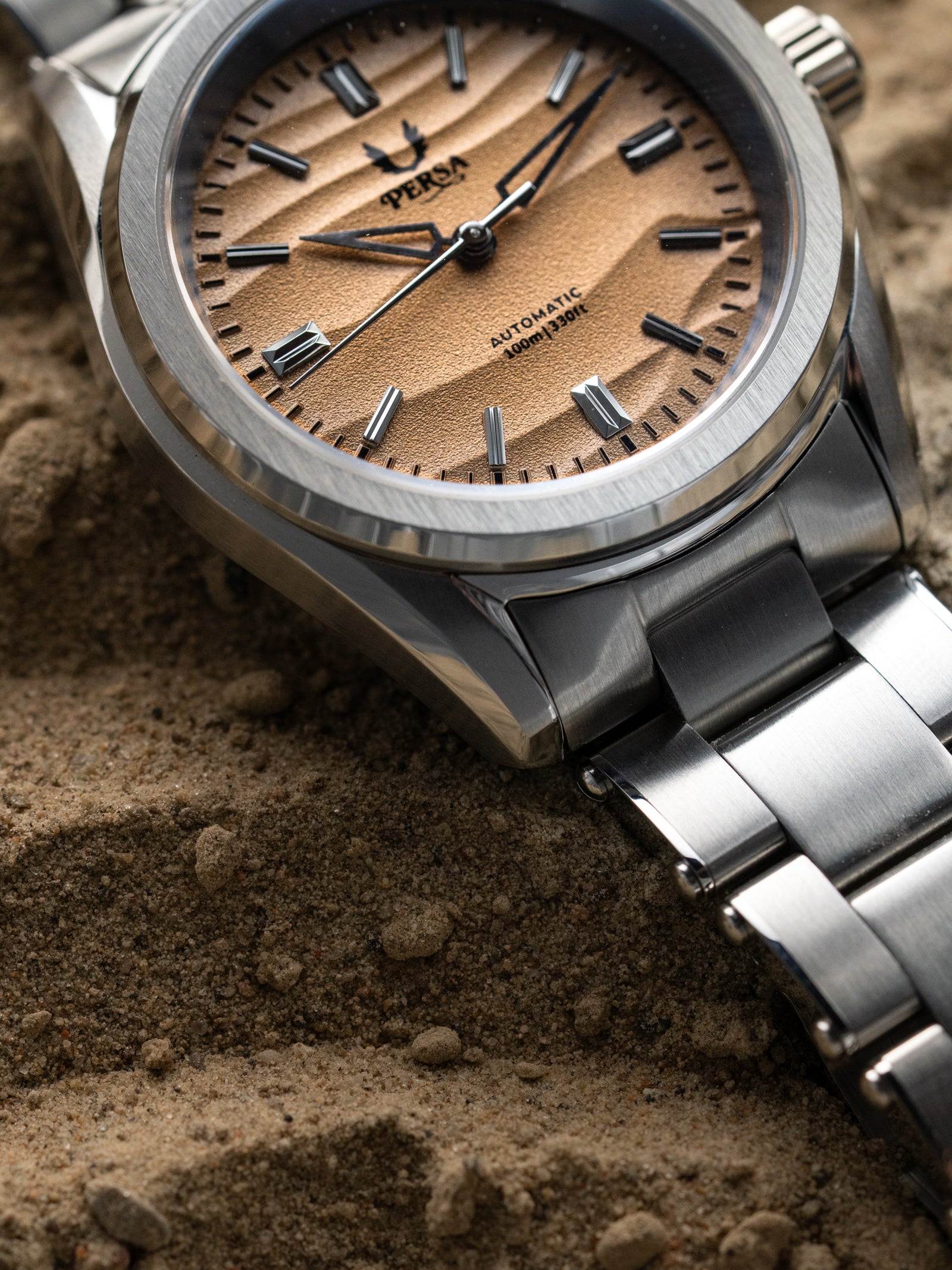 Mirage automatic watch dial close-up